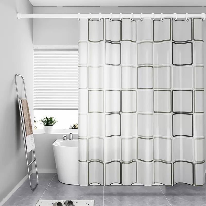 jssablo Shower Curtain Liner, Big Square Waterproof PEVA Shower Curtains with 3 Duty Heavy Bottom Magnets and 12 Rust Proof Grommets, 72x72 Weighted Shower Liner for Shower Stall, Bathtubs - Image 1